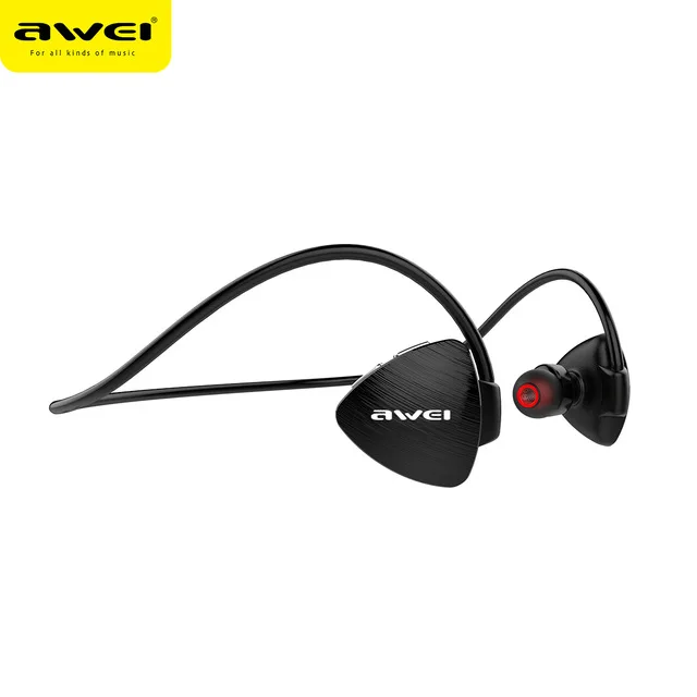 DRXENN Awei A847bl Bluetooth наушники водонепроницаемые спортивные беговые беспроводные наушники стерео бас гарнитура с микрофоном - Color: Black