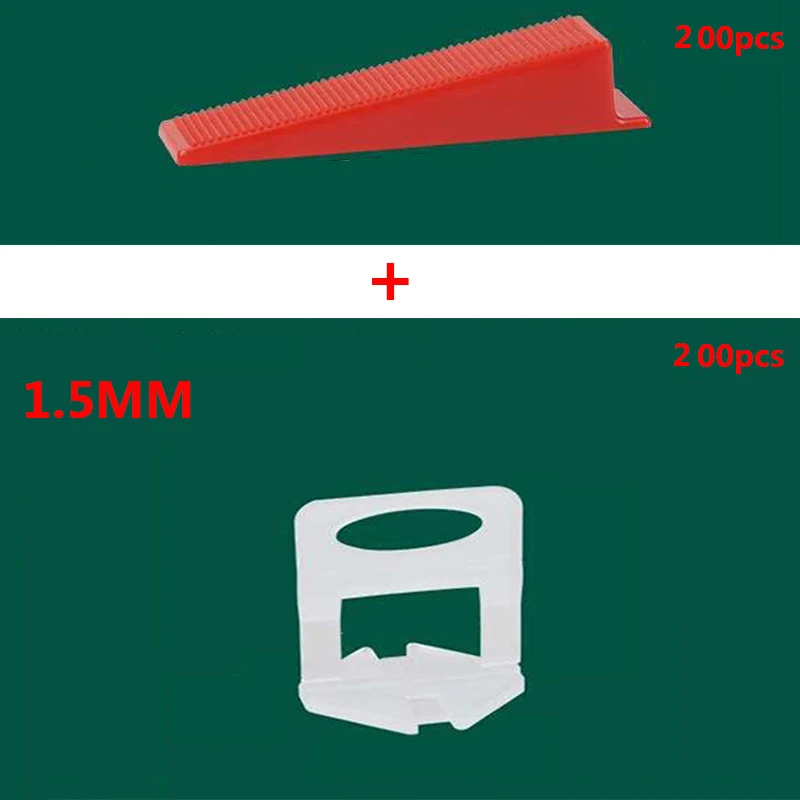 1,5 мм плитки выравнивания системы инструменты пол стены плоский выравниватель пластиковые прокладки 200 зажимы+ 200 клинья строительство установка инструменты комплект