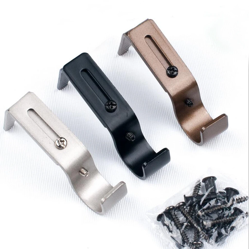 Set of 3 Adjustable Metal Drapery Curtain Rod Bracket Holder for 25mm Rod,Sturdy Steel Curtain Rod Holder Accessories