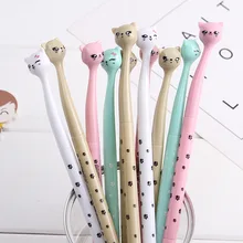 1 шт./) 0,7 мм милые шариковые ручки с изогнутой кошачьей головкой, шариковая ручка для офиса, школы, канцелярские принадлежности