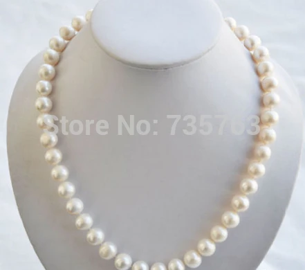 

HOT 0015298 11-12mm ROUND WHITE FRESHWATER PEARL NECKLACE MABE