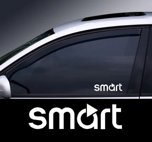 

2pcs Smart Car Logo Window Decal Sticker Graphic *Colour Choice* 13.75cm