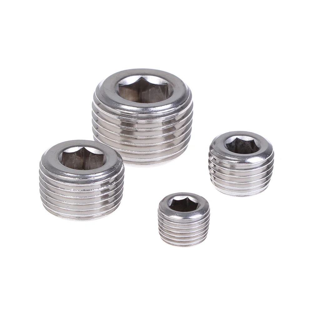 

1/8" 1/4" 3/8" 1/2" NPT Male SS304 Stainless Steel Countersunk End Plug Internal Hex Head Socket Pipe Fitting