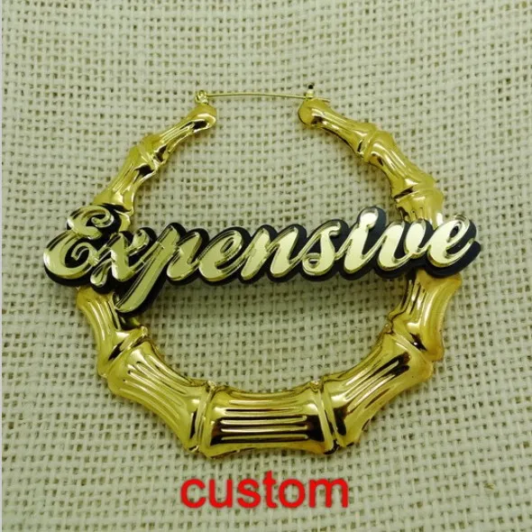 Customizable Basketball Wives Style Hiphop Bamboo Name Letters Customizable Basketball Wives Style Hiphop Bamboo Name Letters Earrings For Women In Stud From Jewelry Accessories On Aliexpress