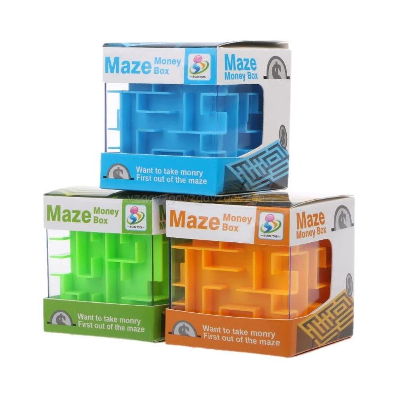 

Novelty 3D Money Maze Bank Cube Puzzle Saving Coin Collection Case Box Brain Game Kids Toy Gift Money Bank F16 19 Dropship