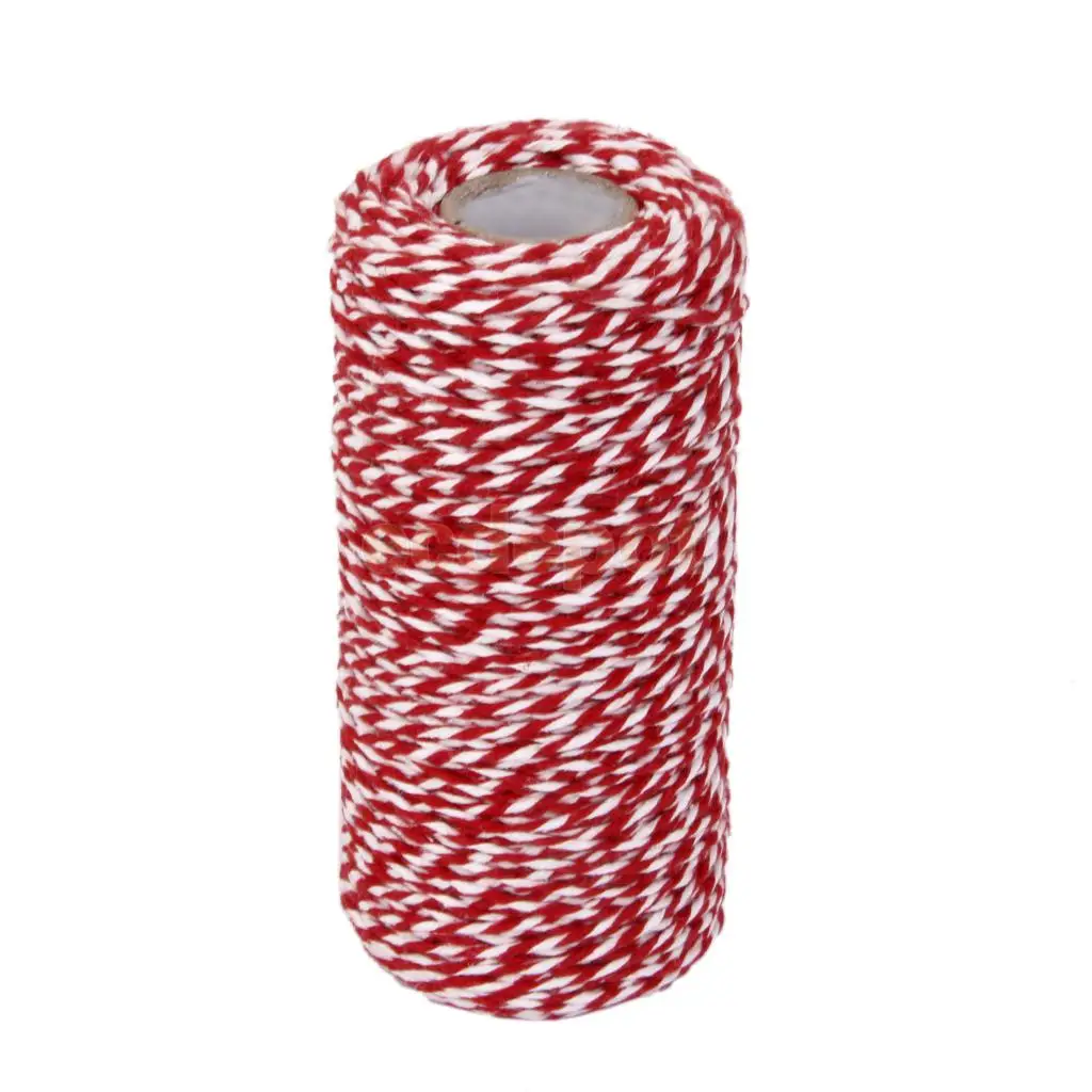 100 м Хлопок Bakers шпагат, веревка шнур стеклянная бутылка подарок для украшения коробок ремесло 14 цветов - Цвет: Red