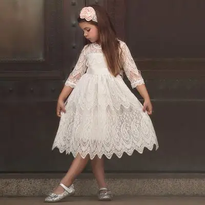 Элегантные платья для маленьких девочек, осенне-летнее кружевное платье принцессы, одежда для маленьких девочек, одежда для маленьких девочек 3, 4, 5, 6, 7, 8 лет - Цвет: 2