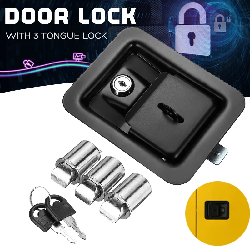 

Paddle Door Lock Latch Cabinet Lock Handle With Keys Multiple for Truck Tool Box Trailer