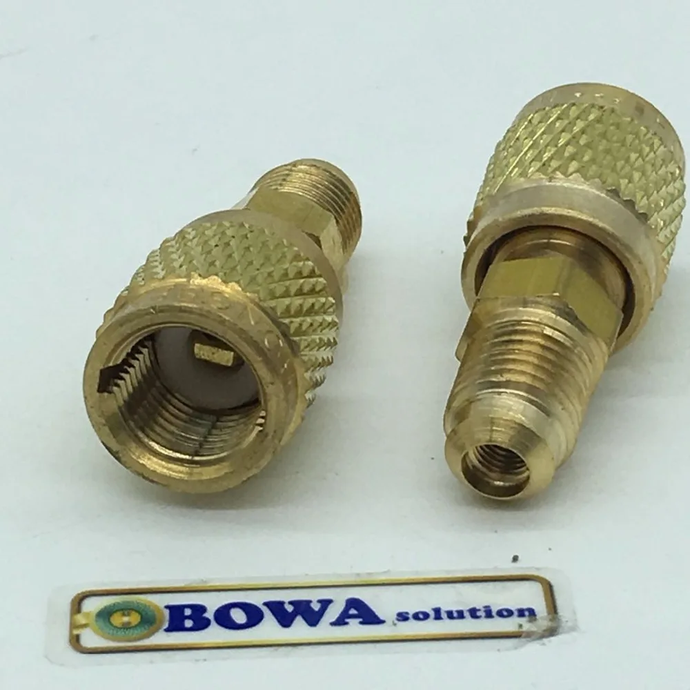 Brass union R410A adapter for refrigerant charging in HVAC/R, 1/4 "male