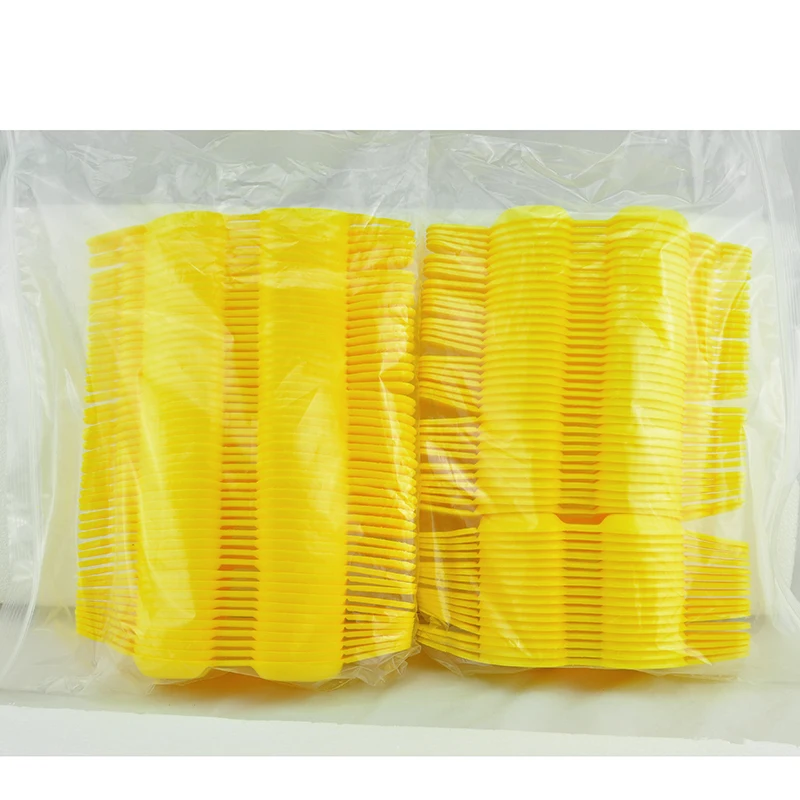 100PCS Dental Fluoride Disposable Dual Arch Trays for Gel or Foam Medium Size Yellow (2)