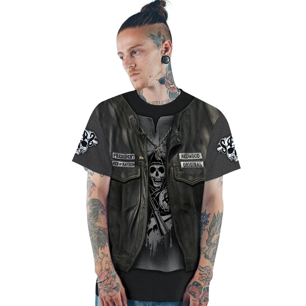 

3d Print Tshirts T shirt Gothic Clothes Streetwear Men Women Clothing Sons of Anarchy