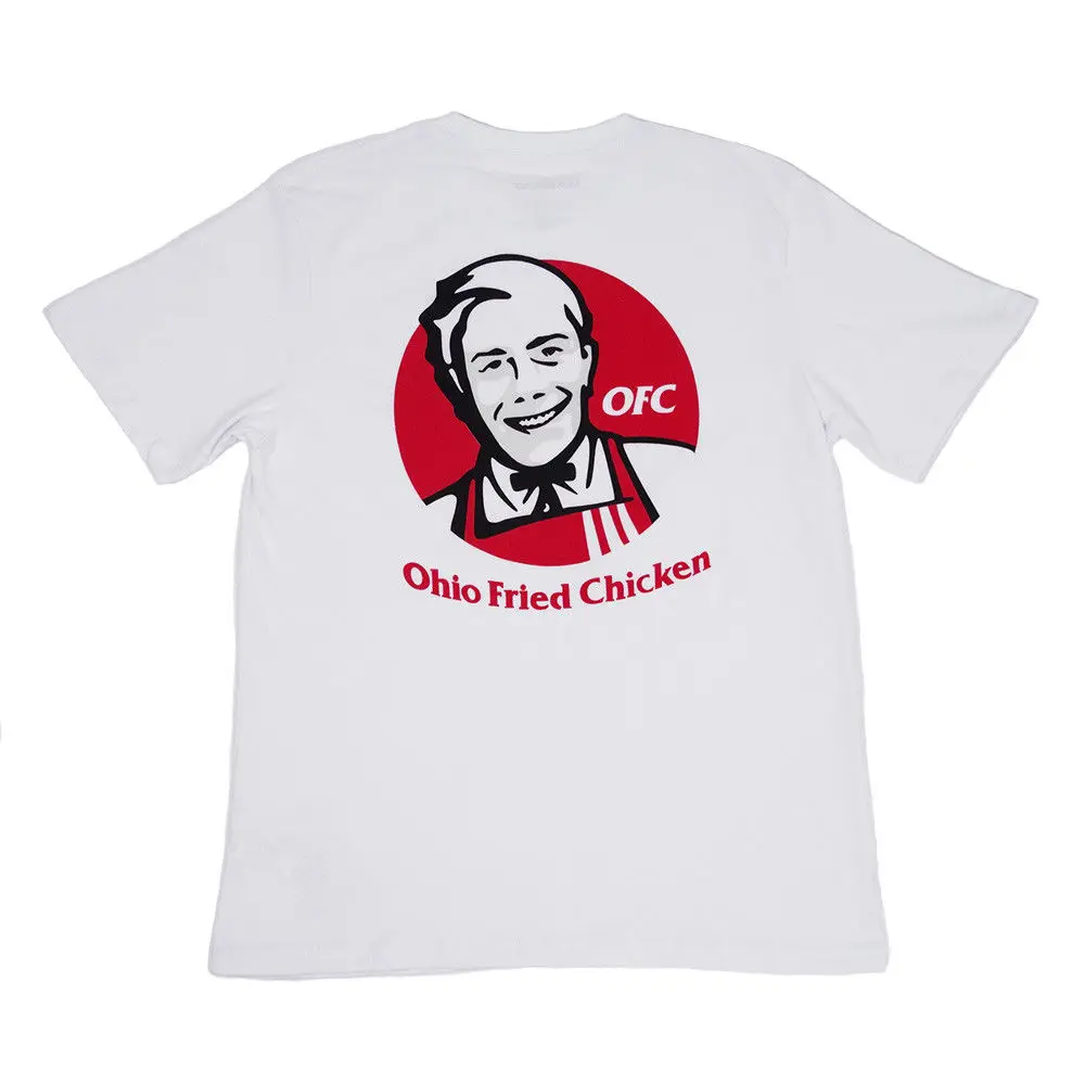 

Jake Paul Ohio Fried Chicken T-Shirt White Summer Men's Letter Tee Shirt Tops Print T Shirt Men Summer Style Fashion top tee