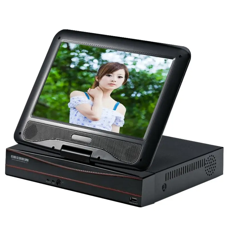 

4CH NVR NVR-6410NM-A2 Built-in 10inch LCD up to 4 IP cameras with HD Display  Black Color