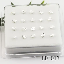 20 шт., Стерлинговое Серебро 925 пробы, корона для носа, ноготь и кольцо для носа, Классическая зауженная Корона из серебра, ювелирное изделие для пирсинга носа