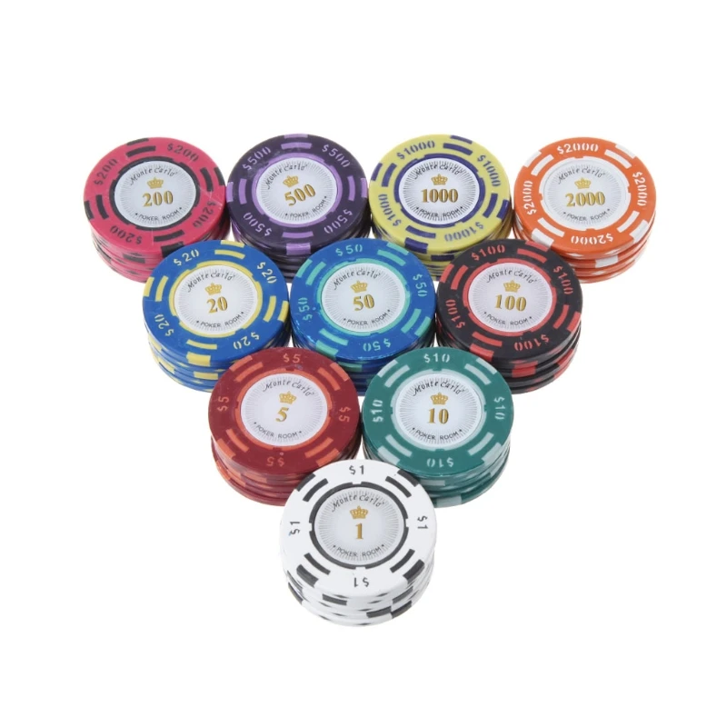 5pcs Poker Chips Clay Casino Coins Texas Hold'em Dollar Coin Baccarat