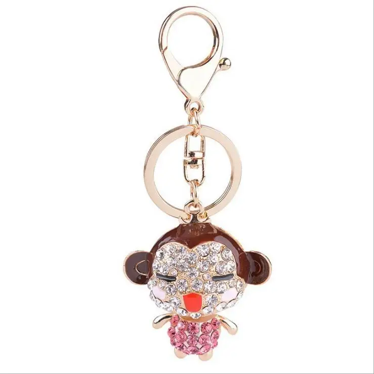 

Zodiac little monkey car key buckle fashion bag hanging ornaments Parrot alloy Key Chain trend bird car pendant