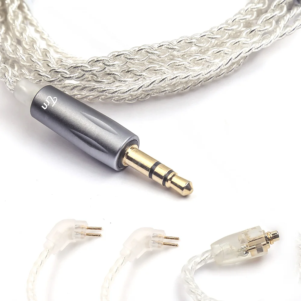 

Upgraded Silver Plated Cable Gold Plated needle Replacement Cable 3.5mm 2Pin/MMCX For V80/V60/V20 ZS10/ZS6/ES4 SE846 Universal