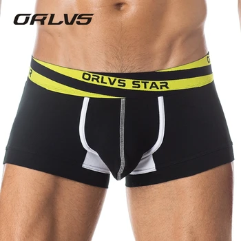 

ORLVS Brand 2018 New Patchwork Men Underwear Breathable Cotton Men Boxer Sexy Male Shorts Boxers Plus Size Men Underpants