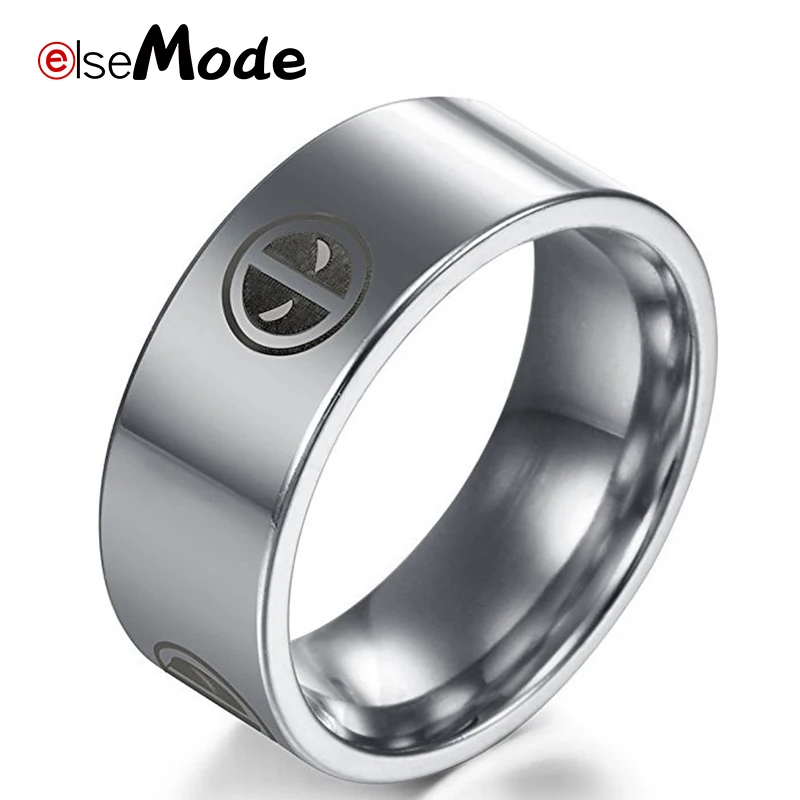Кольцо ELSEMODE с черным дэдпулом 8 мм для Мужчин Ювелирные изделия мальчиков