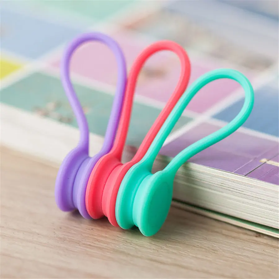 

Data Cable Winder Soft Silicone Magnetic Wire Cable Organizer Key Cord Earphone Storage Holder Clips for Data Cable