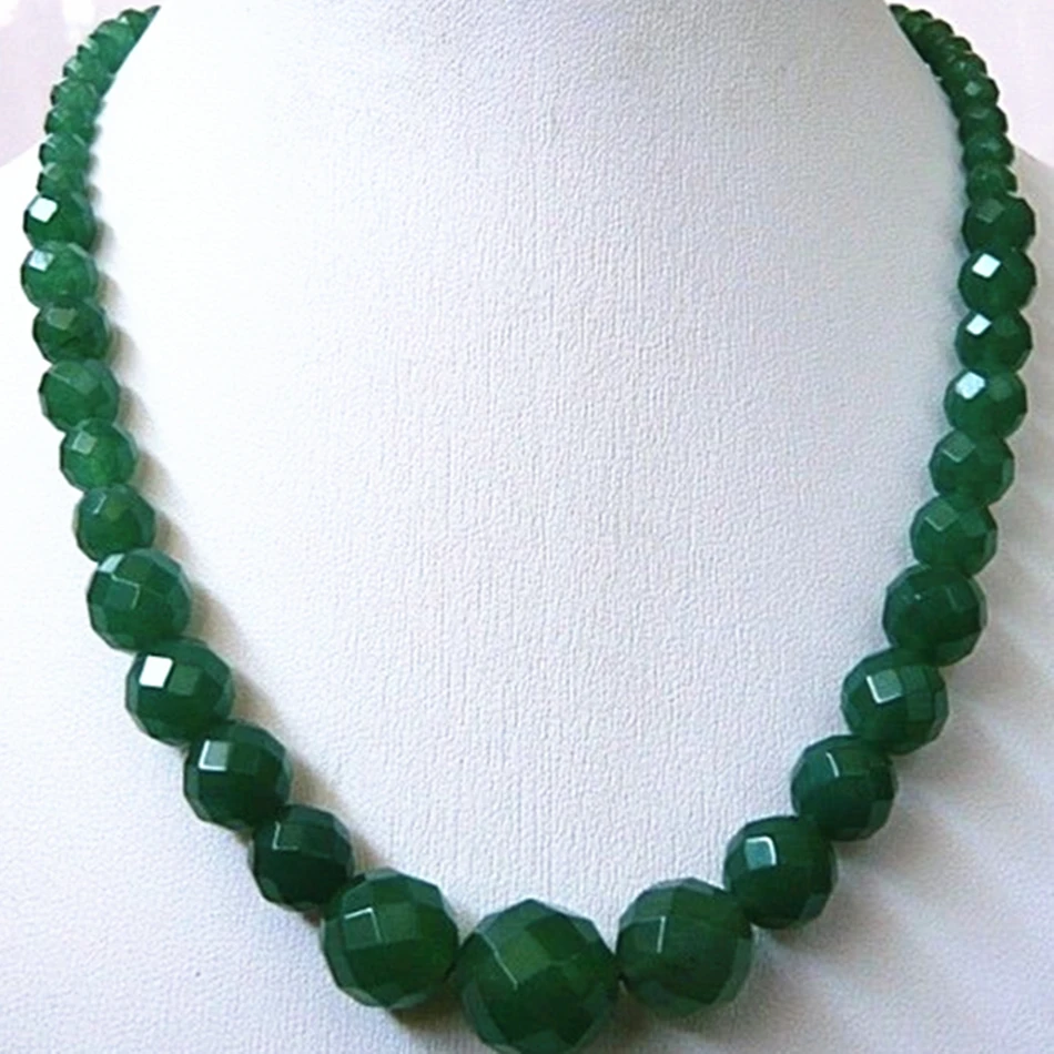 High quality 6 14mm faceted round natural green stone chalcedony jades