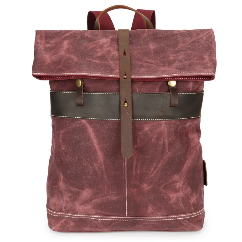 

Nesitu High Quality Waterproof Vintage Army Green Grey Red Cyan Blue Canvas Women Men Backpacks Men's Travel Bags M3152