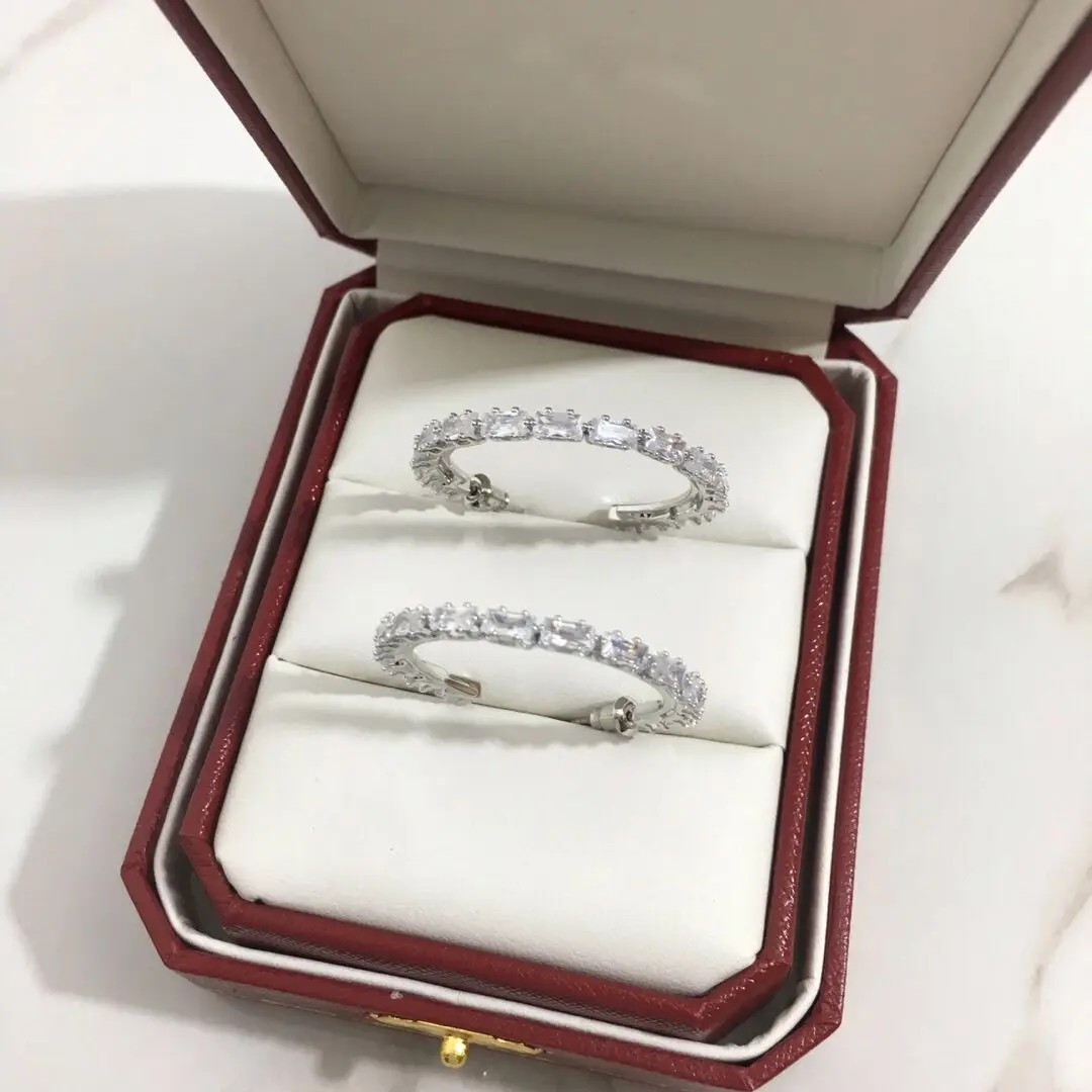 

Fashion AAA Cubic Zirconia Classic Square Stone Half Circle Statement Modern Female Earrings,RJDSW8622