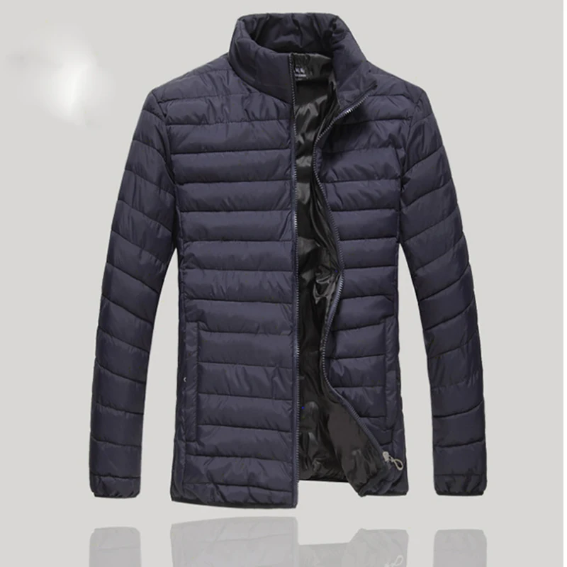 

2019 New Arrival Men’s Winter Cotton Coats And Jackets Fashion Short Slim Male Autumn Collar Coat-Padded Blue/Blue/Red Outwear