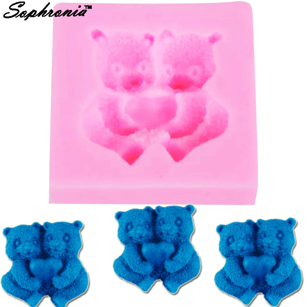 

Sophronia F1179 Bear Love 1PC Pendant Craft DIY UV Resin Liquid Silicone Combination Molds for DIY Making Accessories