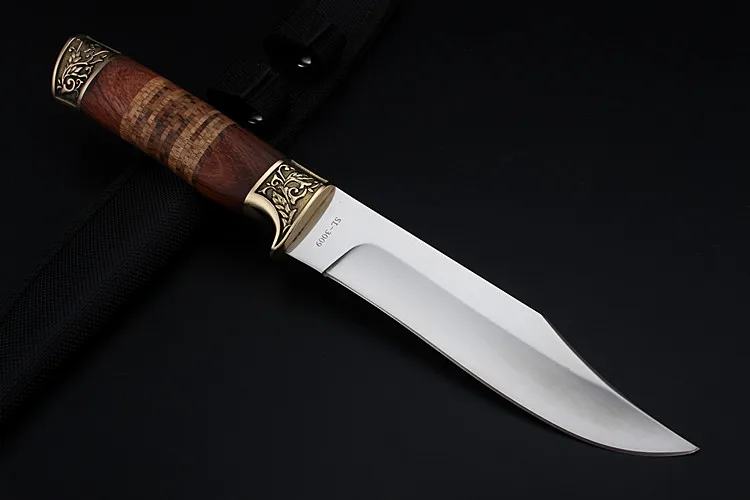 2020 New Hot Sale High Hardness Wood Handle Outdoor Fixed Tactical Combat Hunting Knife Camping Civilian Diving Knives EDC Tools