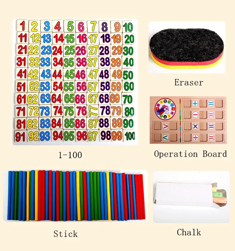 New Arrival Baby Toys Count Sticks Math Wooden Toys Digital Operation Box Educational Blocks Drawing Toy Child Birthday Gift