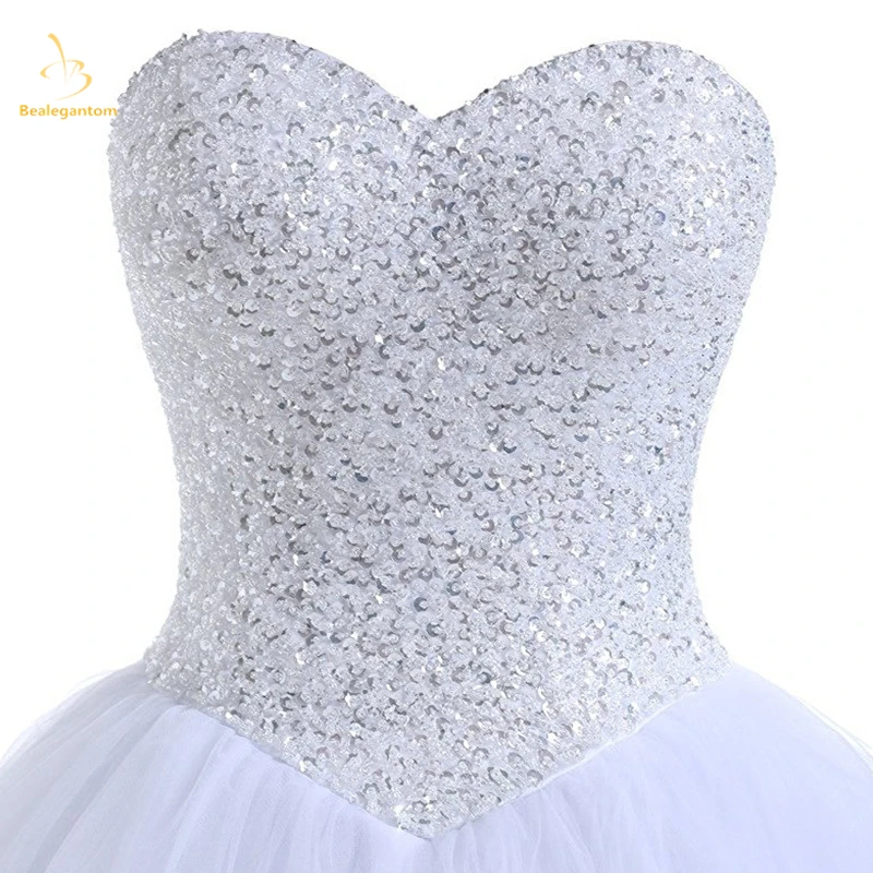 Bealegantom N Белое Бальное Платье пышные платья вышито бисером с блестками милое 16 платье для 15 лет Vestidos De 15 Anos QA1496