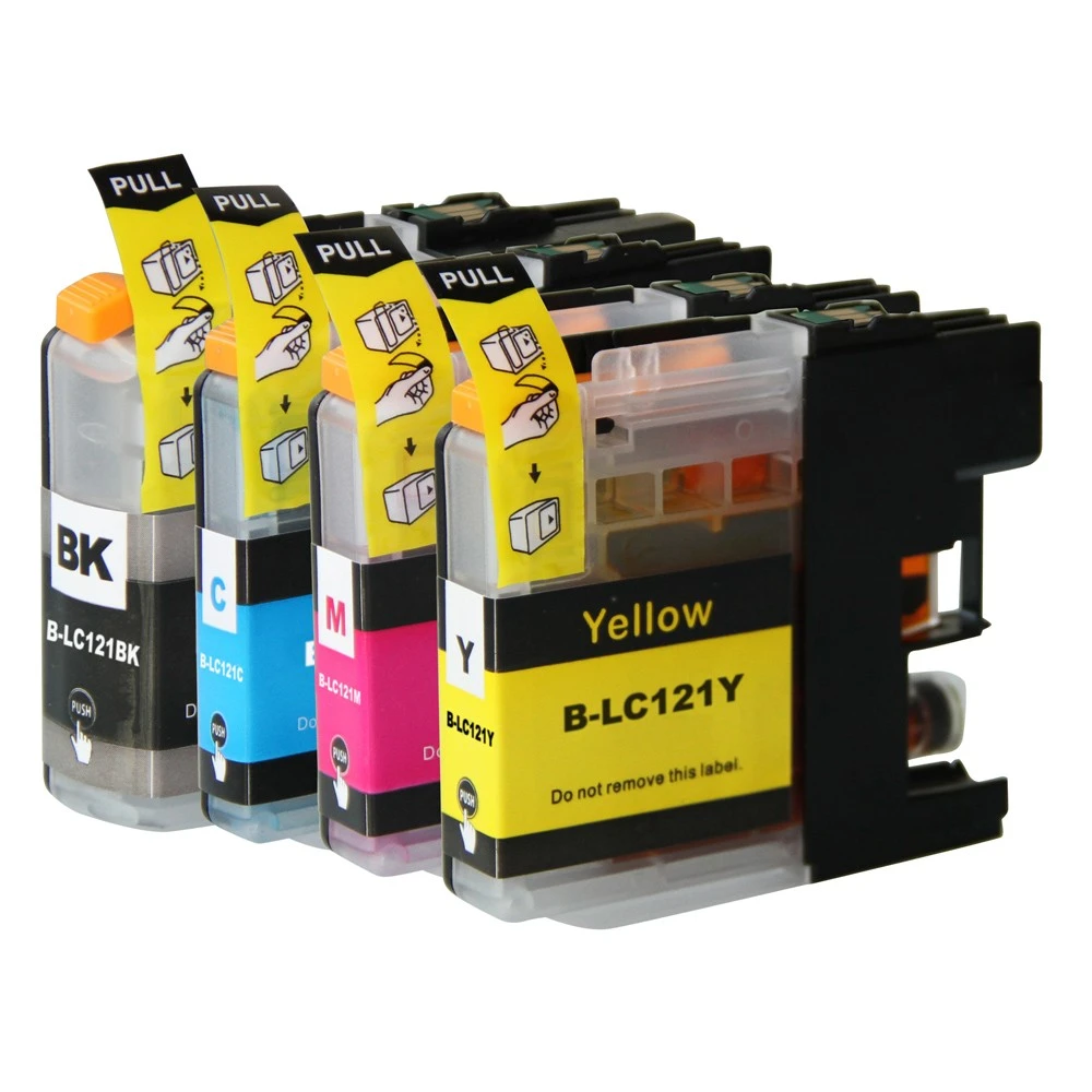 4X Compatible Ink Cartridges For Brother LC121 Cartridge Set DCP-J552DW  J752DW MFC-J470DW J650DW Inkjet Printer for EU