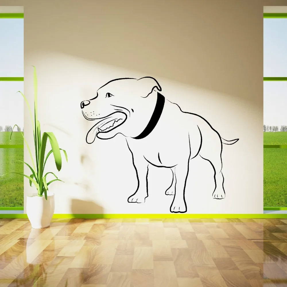 

STAFFORDSHIRE BULL TERRIER DOG WALL ART vinyl room sticker decal animal theme Lovly Dog Wall Decals Bedroom Wallpaper Mural D388