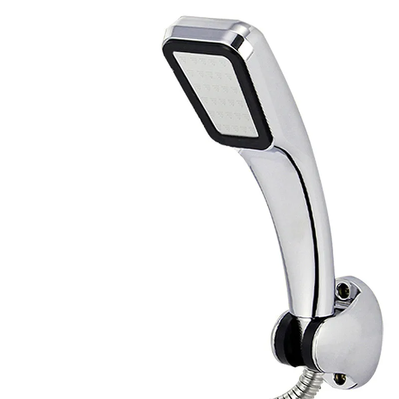

High Pressure HandHeld Shower Head Chrome-Plate Panel Streamline Water Saving Square Bathroom 300 Holes Shower Head VE223