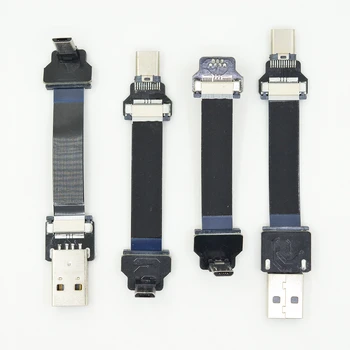

FFC USB 3.1 Type-c cable FPV Flat Slim Thin Ribbon FPC Cable Micro USB 90 degree to USB for FPV Brushless Handheld Gimbal Servo
