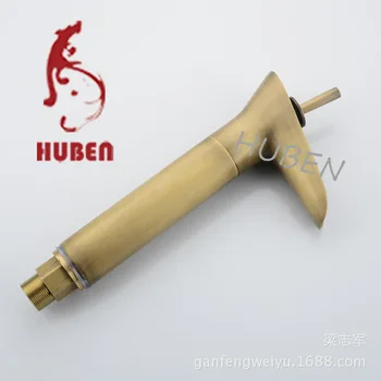 

Tiger ran the whole European antique copper retro hole basin mixer faucet Art Basin Above the hot and cold faucet Heightening