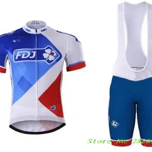 FDJ Pro Team Blue с коротким рукавом Vélo Лето Велоспорт одежда Ropa Ciclismo+ шорты Bib 3D гель площадку комплект