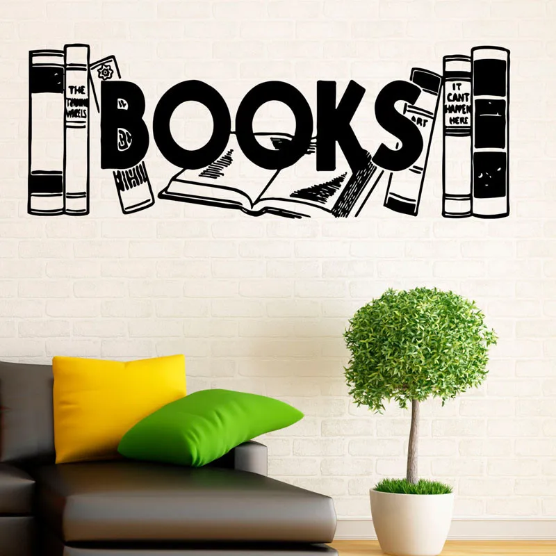 Books Wall Sticker Home Decor Reading Room Library