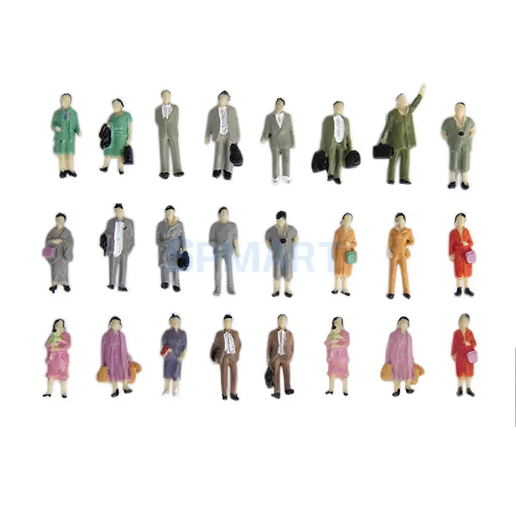 

24pcs Painted Model Train Standing Posture People Figures Scale HO (1 to 87) P87-12