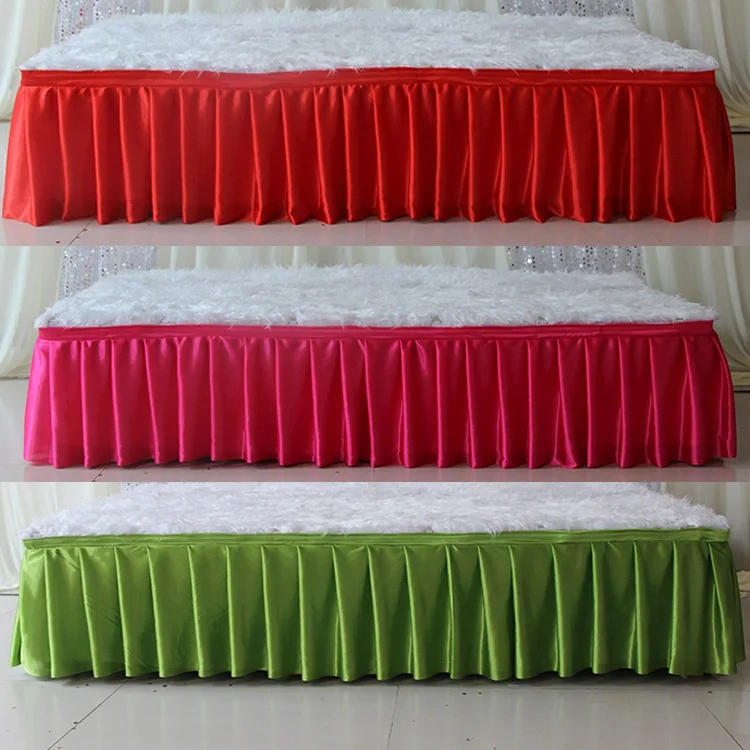 ice silk table skirt 3m 10ft length wedding skirt/ hotel home banquet party decoration