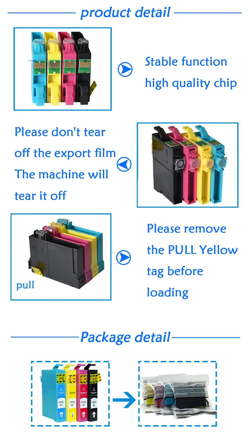 full compatible ink cartridge For Epson T1931-T1934