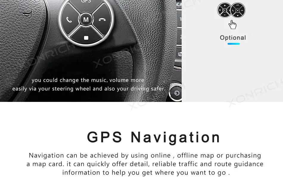 Best Xonrich AutoRadio2 Din Android 8.1 Car DVD Player For Chrysler 300c Jeep Grand Cherokee Compass Dodge RAM Wrangle GPS Head Unit 6