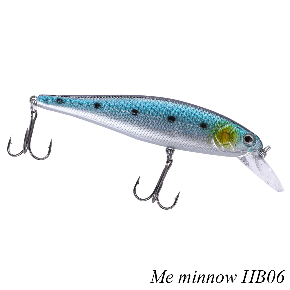 Makebass 3.94in/0.53oz Minnow Plug Fishing Lures Floating Hard Baits Swimbaits Fishing Tackle Tool for Trout Walleye Pike etc - Цвет: Me minnow 100FHB06