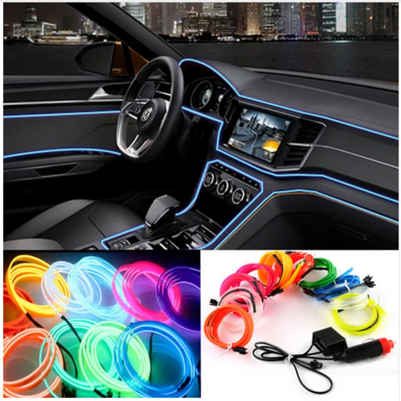 

Car Styling Car Led Light Decoration strip for renault scenic 2 vw fiat 500x mitsubishi outlander 3 Vesta lada accessories