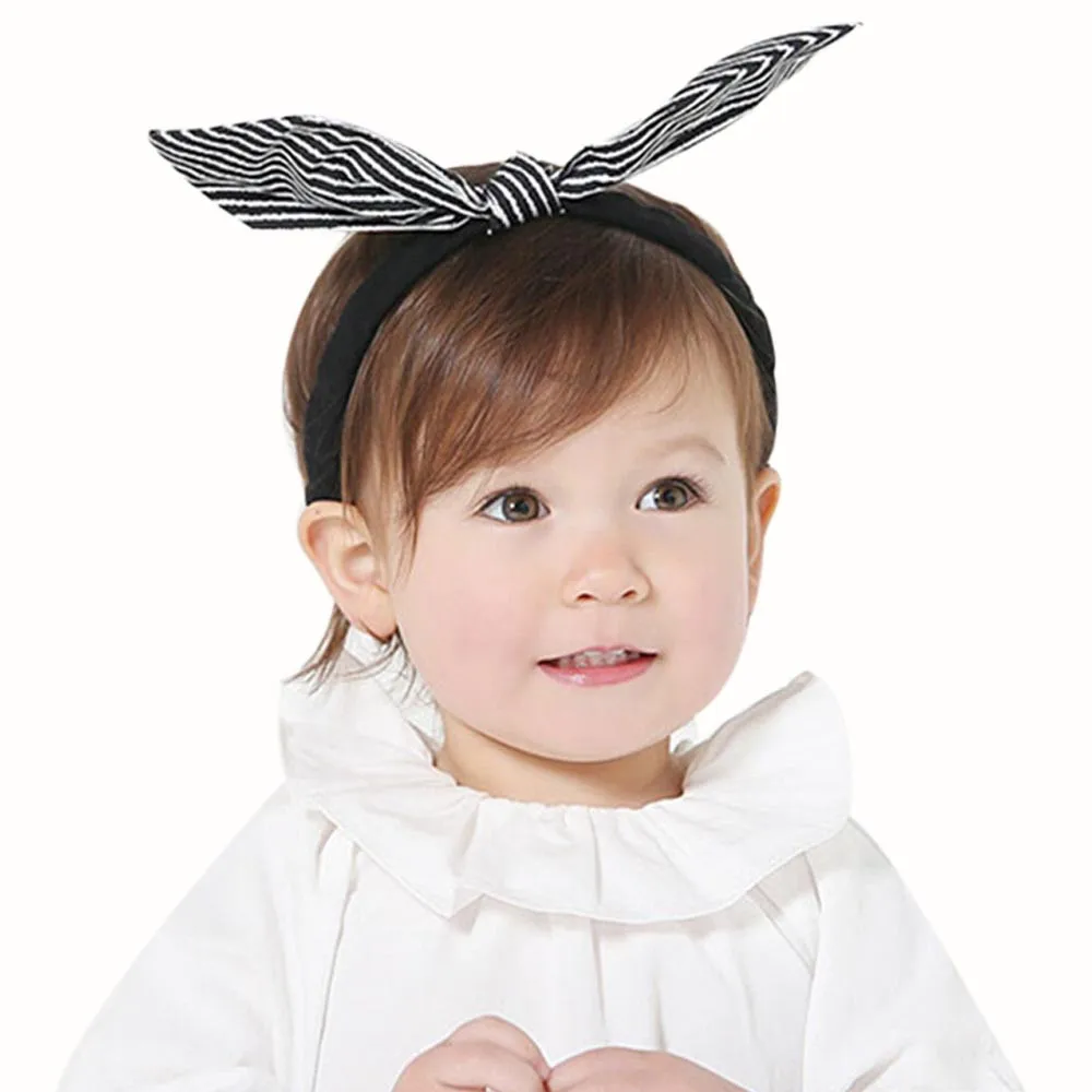 

Headwear Baby Elastic Rabbit ears stripe Baby Girl Head Accessories Hair band MM5.8