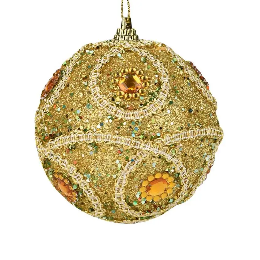 1 шт. 8 см Стразы, блестящие Рождественские шары, орнамент, подвесные шары, украшение для рождественской вечеринки, украшения для рождественской елки, подарок - Цвет: B