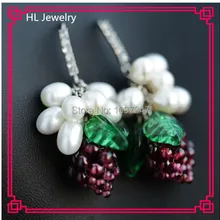 Aliexpress оптом натуральный жемчуг овальные бусины и гранат камень ручной работы Виноград Форма 925 мотаться