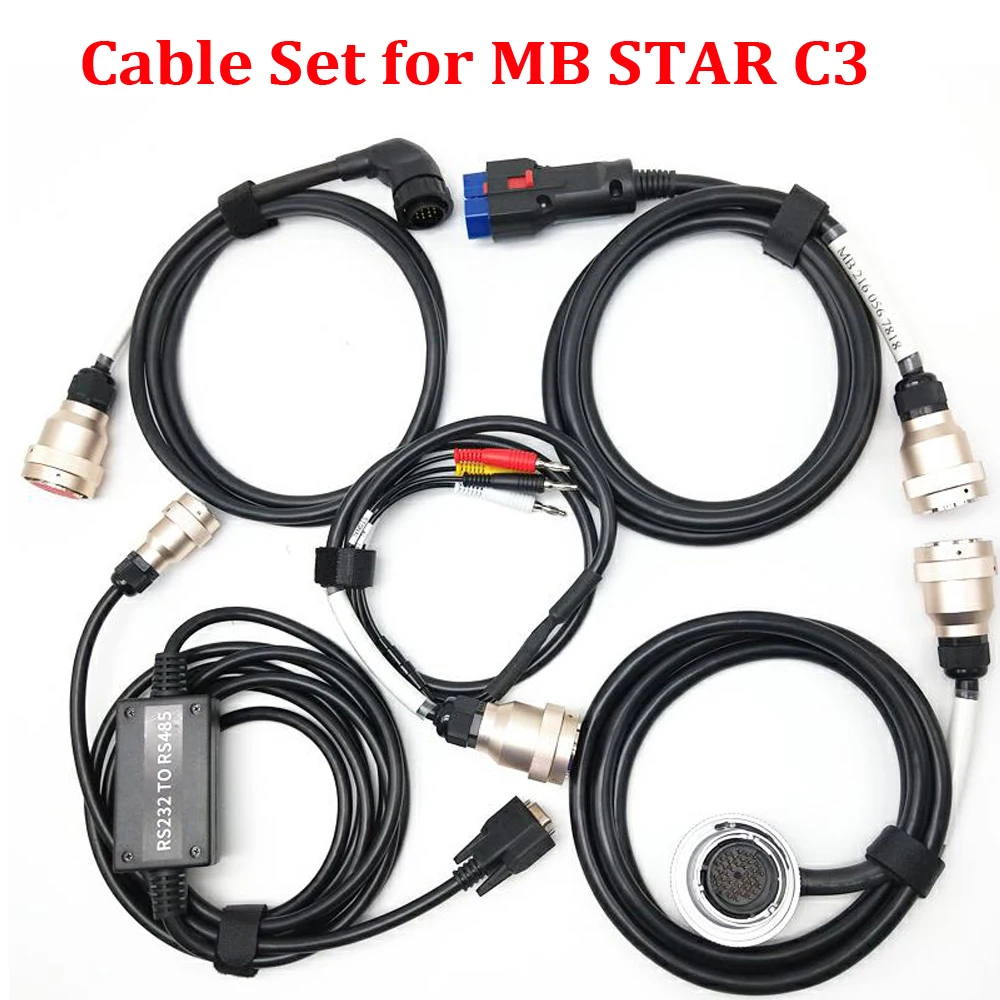 

Full Set 5 Pieces Diagnostic Cable for MB STAR C3 Multiplexer Best Quality Star Diagnosis C3 Cable Set DHL Fast Ship