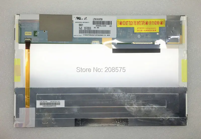 

Free Shipping LTN141AT09 LED Screen For IBM T400 42T0622 42T0623 14.1" with FRU no. Display Laptop Screen